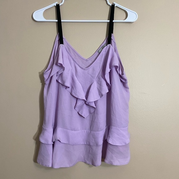 ASOS Tops - ASOS spaghetti strap lavender blouse ruffles size 8